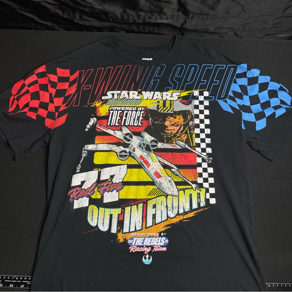 Star Wars X-Wing Speed Black Tee with Red and Blue Accents